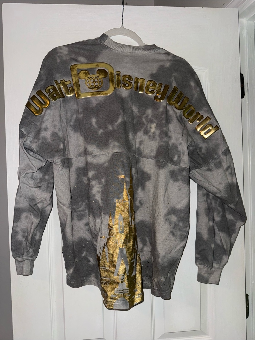 Walt Disney World Spirit Jersey Gray Tie-Dye Gold Castle Size M - Picture 3 of 9
